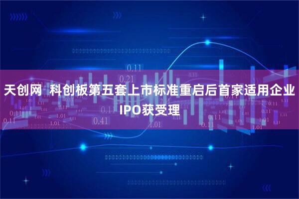 天创网  科创板第五套上市标准重启后首家适用企业IPO获受理